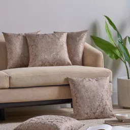 Ddecor Live Beautiful Brown Polycotton Cushion Covers Gifting Set of 5 image 1