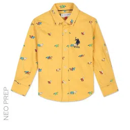 U.S. Polo Assn. Kids Yellow Printed Full Sleeves Shirt image 1