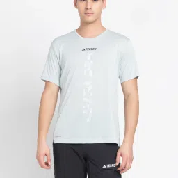 adidas AGR Silver Regular Fit Sports T-Shirt image 1
