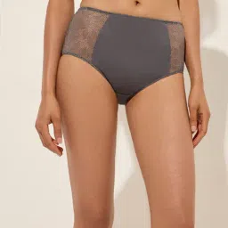 Wunderlove by Westside Grey Leaf Lace Design Full Brief-picture-33