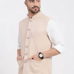 showoffff SHOWOFF Peach Cotton Regular Fit  Jacket image 3