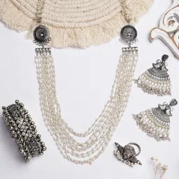 Teejh Pitara Collection Amiya Silver Oxidized Jewellery Set image 1