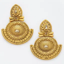 Panash Gold Toned Contemporary Drop Earrings image 3