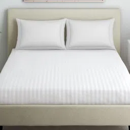 Welspun White Cotton Double Bedsheet - Set of 2 image 1