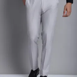 Jainish Light Grey Tapered Fit Trousers image 1