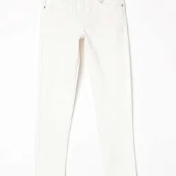 Fame Forever by Lifestyle Kids White Cotton Embellished Jeans image 1