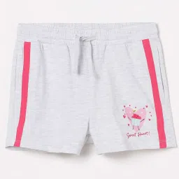 Fame Forever by Lifestyle Kids Grey & Red Cotton Printed Shorts image 1