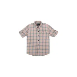 Cavio Kids Dusty Pink Checks Full Sleeves Shirt image 1