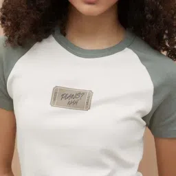 Ginger By Lifestyle Olive Regular Fit Printed T-Shirt image 5