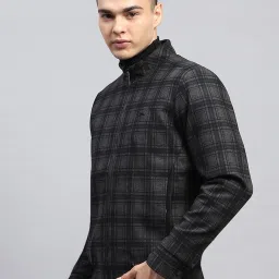 Monte Carlo Black Regular Fit Checks Jacket image 3