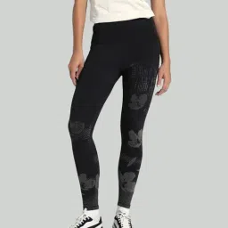 Puma Black Cotton Skinny Fit Printed Tights-image-82
