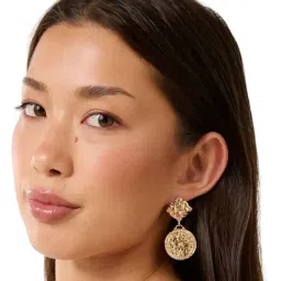 Forever New Gold Signature Carmen Coin Drop Earring image 2
