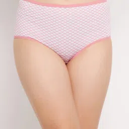 Clovia White Cotton Printed Hipster Panty image 1