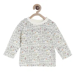 MINIKLUB Boys Navy & White Printed Full Sleeves T-Shirt with Dungaree image 3