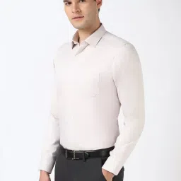 Peter England Beige Cotton Regular Fit Printed Shirt image 3