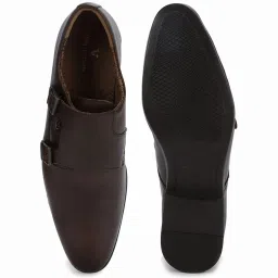 Van Heusen Men's Brown Monk Shoes image 3