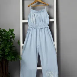 Budding Bees Girls Blue Regular Fit Jumpsuit-picture-32