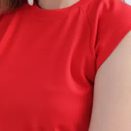 Iconic Red Regular Fit Crop Top image 5