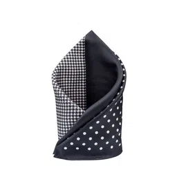 The Tie Hub Black & White Four Square Printed Pocket Square-picture-27