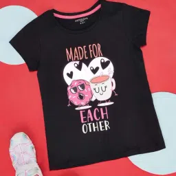 Pantaloons Junior Kids Jet Black Cotton Printed T-Shirt-image-87