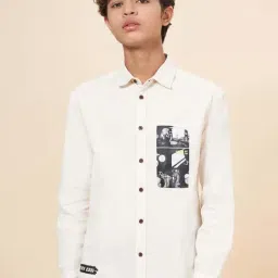 Coolsters by Pantaloons Kids Off White Cotton Printed Full Sleeves Shirts-image-18