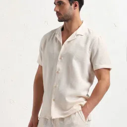 showoffff SHOW OFF Cream Cotton Relaxed Fit Solid Co-Ords image 3