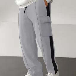 JUMPCUTS Men Mid Rise Colorblocked Track Pants-picture-30