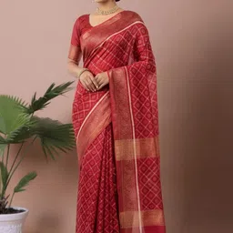 yashvi fab Ethnic Motifs Pure Cotton Handloom Block Print Saree-picture-10