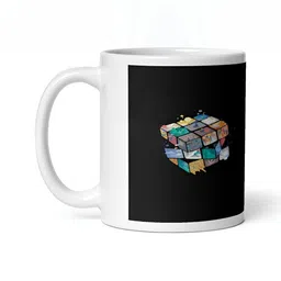 Mr UVD White & Black Graphic Printed Ceramic Glossy Mug 350 ml image 2