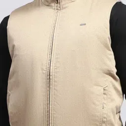 Monte Carlo Beige Cotton Regular Fit Printed Jacket image 5