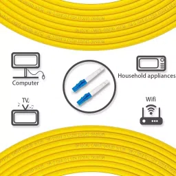 LOTA Fiber Optic Cable High-Speed Single Mode SC/UPC to SC/UPC Simplex Connector Yellow & Blue 1.5 m, ‎MST-3090-LT image 4