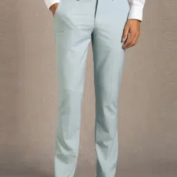 Louis Philippe Blue Slim Fit Trousers-image-17