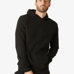 Domyos by Decathlon Black Slim Fit Sports Hoodie-image-76