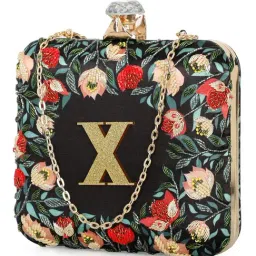 NR by Nidhi Rathi Multicolor Fabric Embellished Clutch image 3