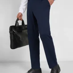 Peregrine By Pantaloons Navy Slim Fit Trousers image 4