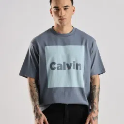 Calvin Klein Jeans Blue Cotton Comfort Fit Logo Printed T-Shirt-image-55