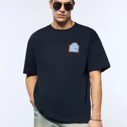 The Souled Store Blue Cotton Loose Fit Printed T-Shirt-picture-37