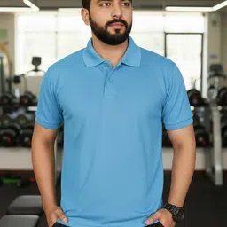 Moda Rapido Men Solid Lycra Polo Collar Regular Fit T-shirt-picture-11