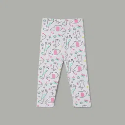 Juniors by Lifestyle White & Pink Printed Leggings-picture-13