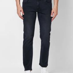 Giordano Dark Black Straight Fit Jeans-picture-1