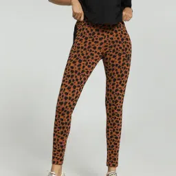 Puma Brown Cotton Printed Sports Tights-image-24