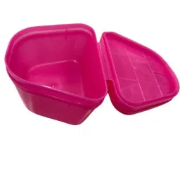 AS ONE Denture Case with Writing Space H980 Series Polypropylene Pink, H980-91 (Pack of 200 pcs) image 3