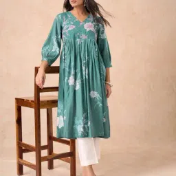 Marigold Lane Green Regular Fit Floral Print Kurta image 4