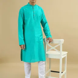 TATTVA Men Regular Pure Cotton Kurta with Churidar image 5
