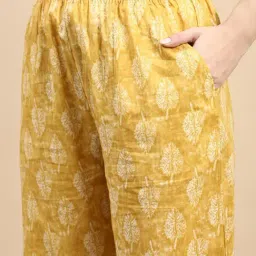 Kryptic Yellow & Teal Blue Cotton Relaxed Fit Printed Lounge Pants - Pack of 2 image 3