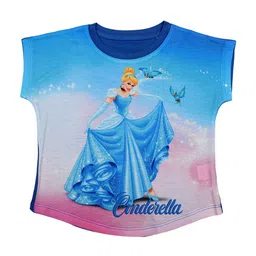 Disney by Wear Your Mind Girls Blue Princess  Cinderella Printed Top-picture-15