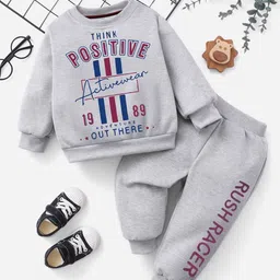 INDIA FASHION FAB Kids Typography Printed Round Neck Long Sleeves Clothing Set-picture-33