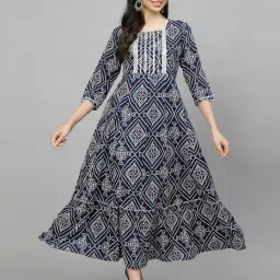 Stylum Navy Printed Fit & Flare Dress-picture-42