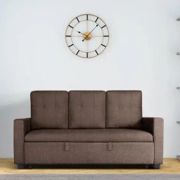 Duroflex Ease Quilted Dark Brown Wood 3 Seater Sofa Cum Bed with Pullout Mechanism-picture-7