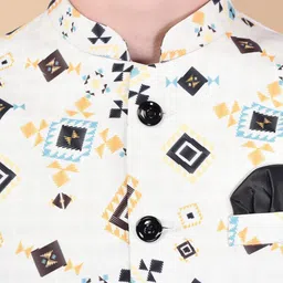 PRINTINDIA Mandarin Collar Pure Cotton Kurta With Trousers & Nehru jacket image 3